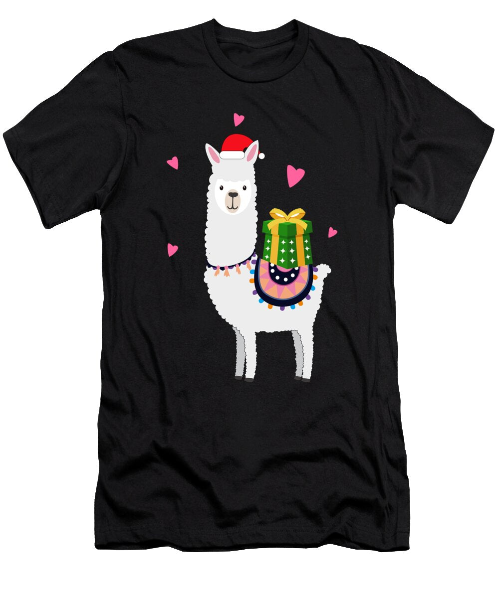 Christmas Llama Funny Alpaca Gift Box Xmas Season Gift Jan Deelmann T-Shirt