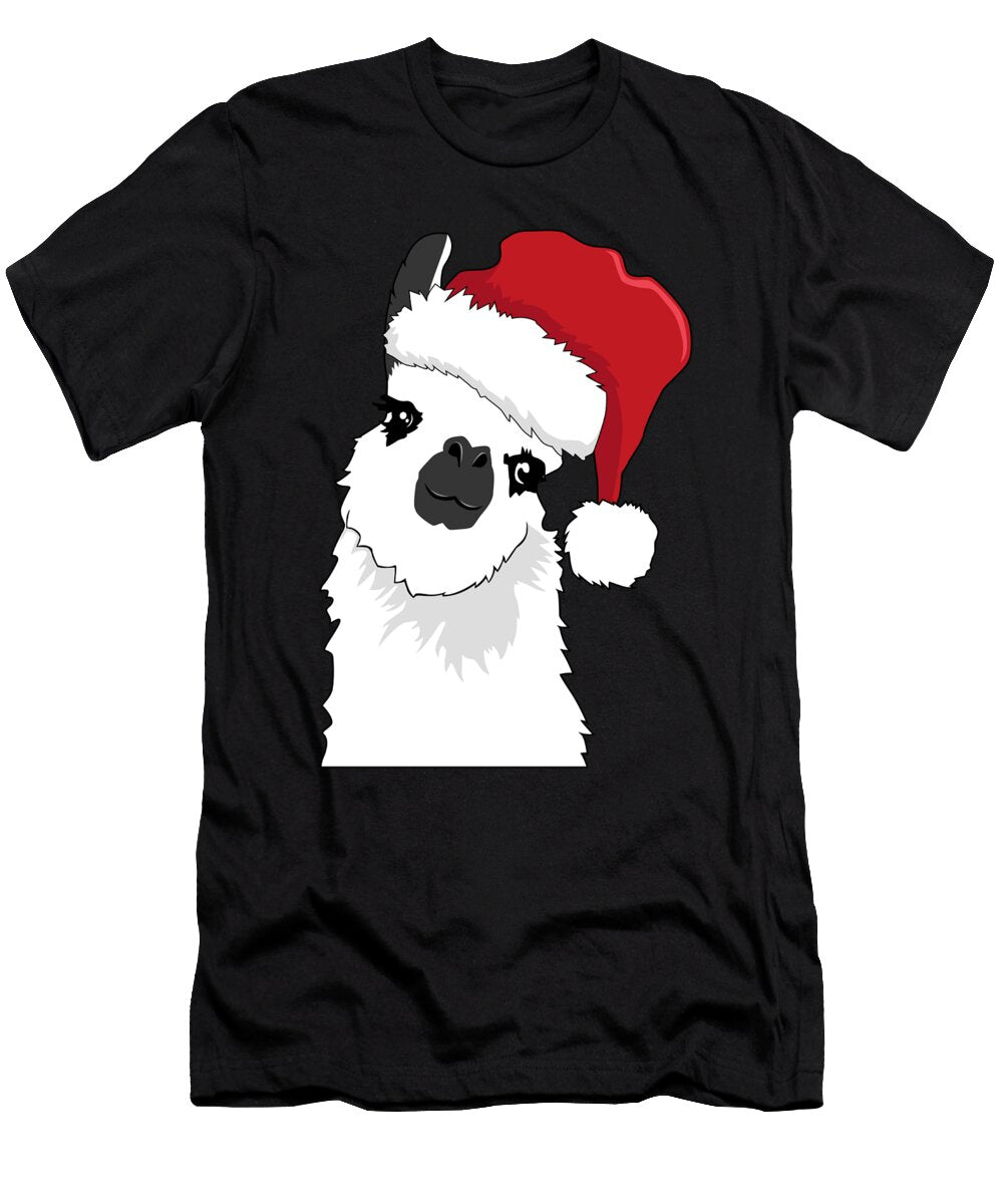 Christmas Llama Funny Santa Hat Alpaca Xmas Season Gift Jan Deelmann T-Shirt
