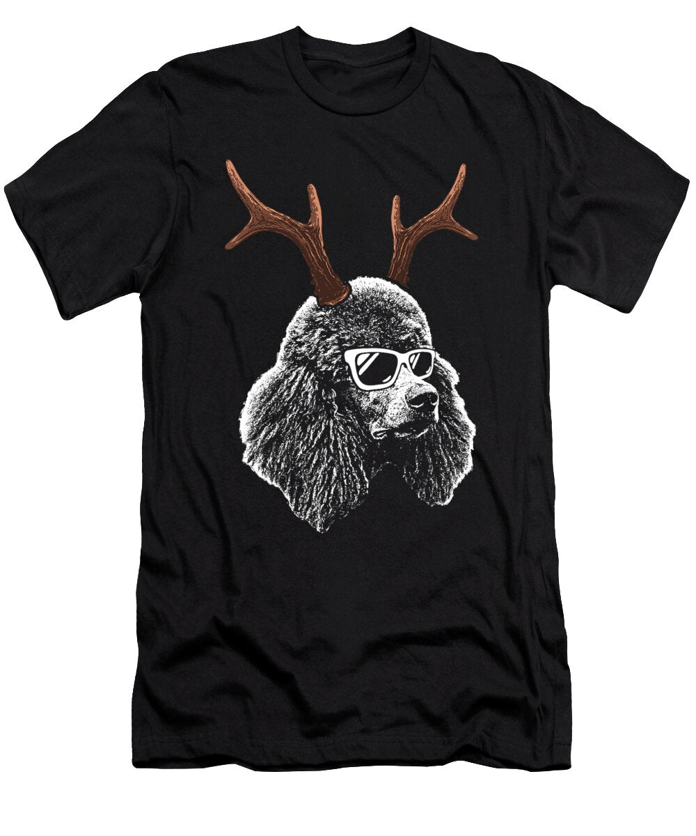Christmas Poodle with Antlers Dhbubble T-Shirt