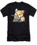 Chubby Corgi Dog Anime Eating Ramen Cute Zyneu Gangd T-Shirt
