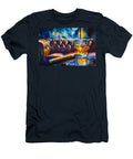 Cigar Lounge Escape Whiskey on the Rocks and Cigar with Plush Leather Couch and Abstract Colors Olfactoart Studio T-Shirt