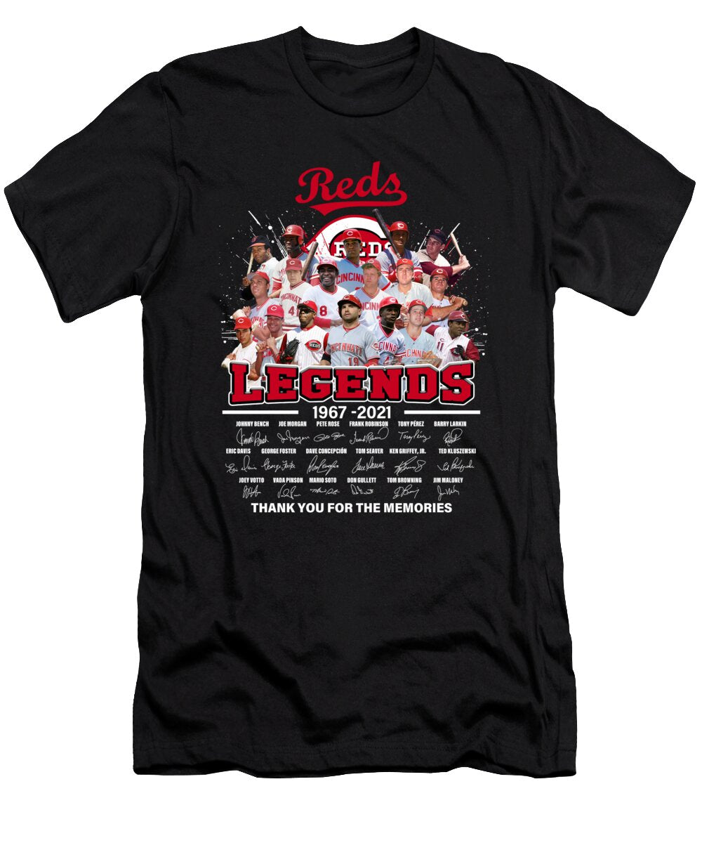 Cincinnati Reds Legends 1967 2021 Thank You for the Memories Signatures Th T-Shirt