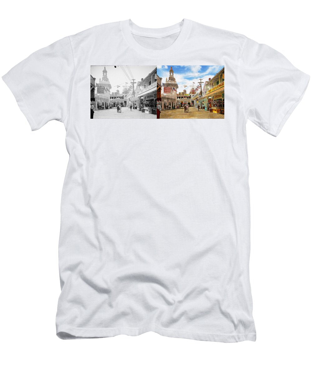 City Ny the Great Steeplechase 1903 Side By Side Mike Savad T-Shirt