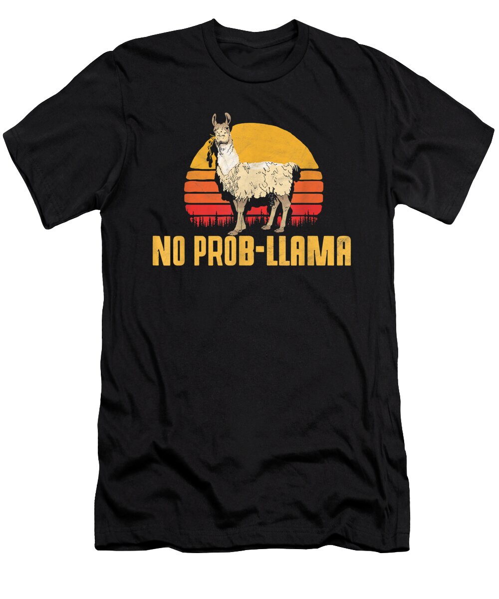 Civilized No Prob Llama Retro Funny Llama Alpaca Graphic Gifts for Ezone Prints T-Shirt