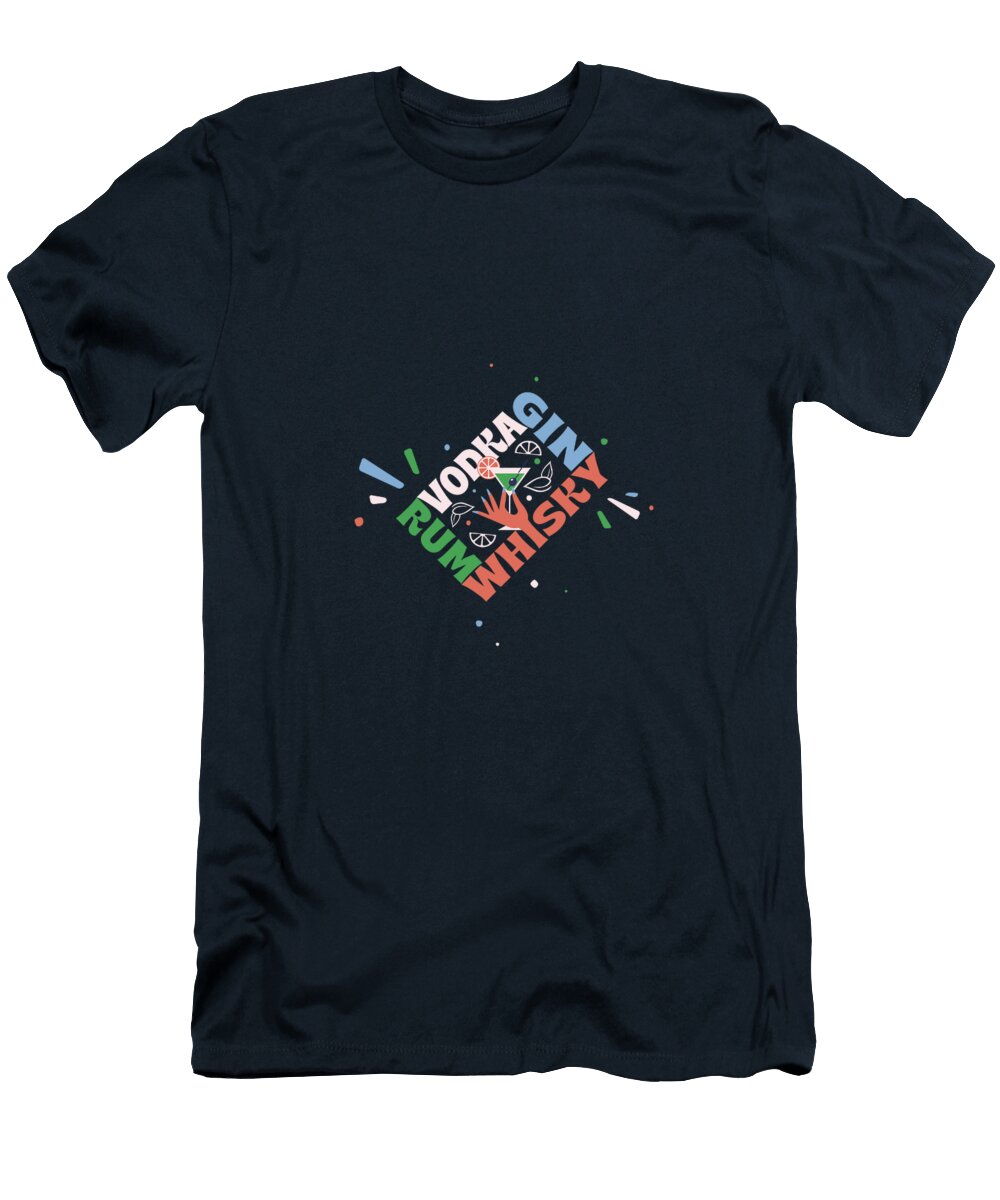Classic Cocktails Recipe Guide in Retro Ratio 4 5 Bonb Creative T-Shirt