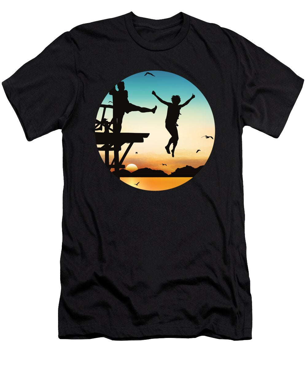 Cliff Jumping Sunset Cliff Jump Cliff Diving Gift Thomas Larch T-Shirt