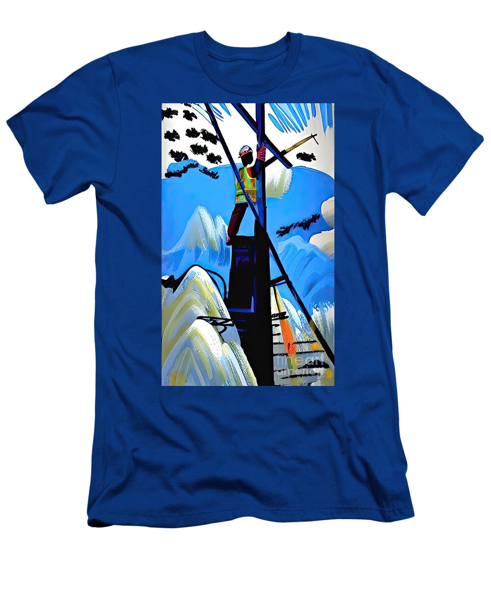 Climber on Electric Towerrussell the Telephone Pole Lineman Magic Frame T-Shirt