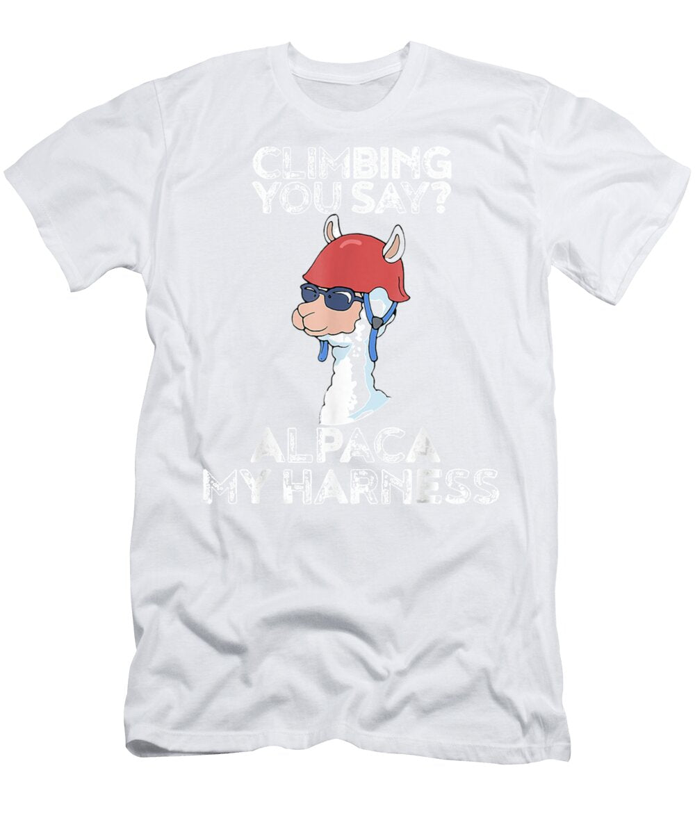 Climbing Alpaca Rock Climber Rock Climbing Funny Johnson Reece T-Shirt