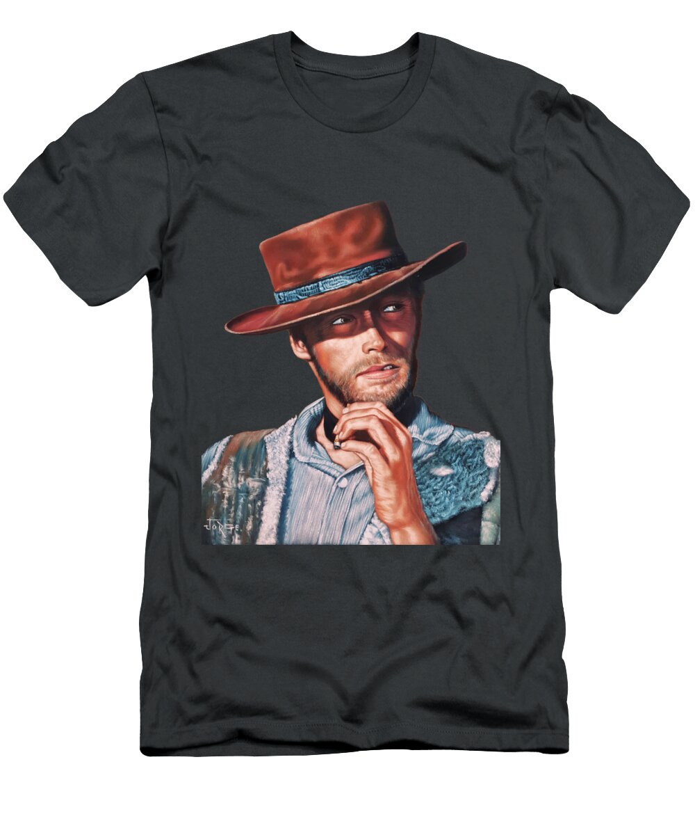 Clint Eastwood As the Man with No Name in a Spaghetti Western Jorge Terrones T-Shirt