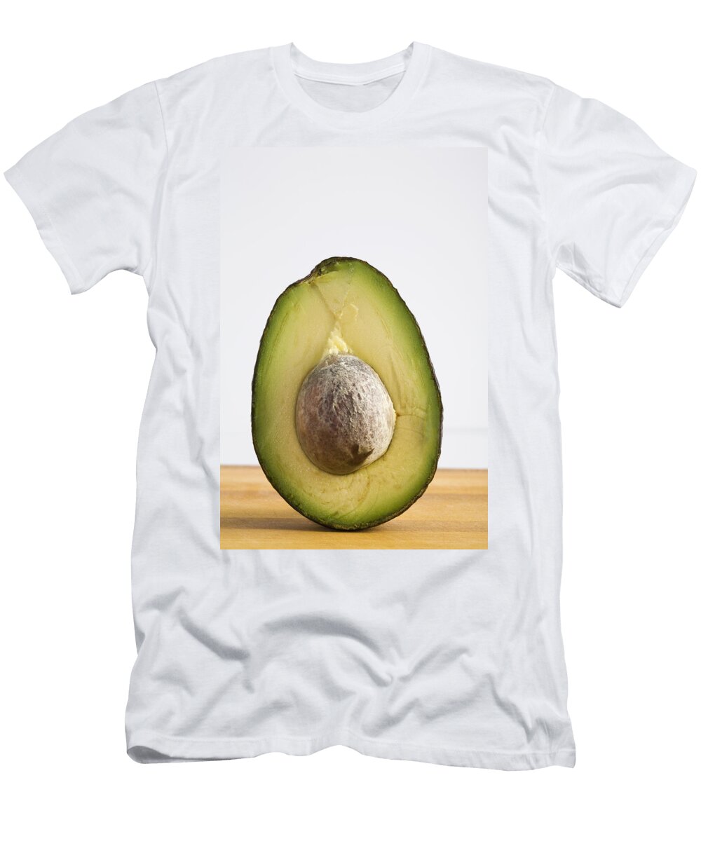 Close Up of an Avocado Standing Upright Michael Interisano T-Shirt