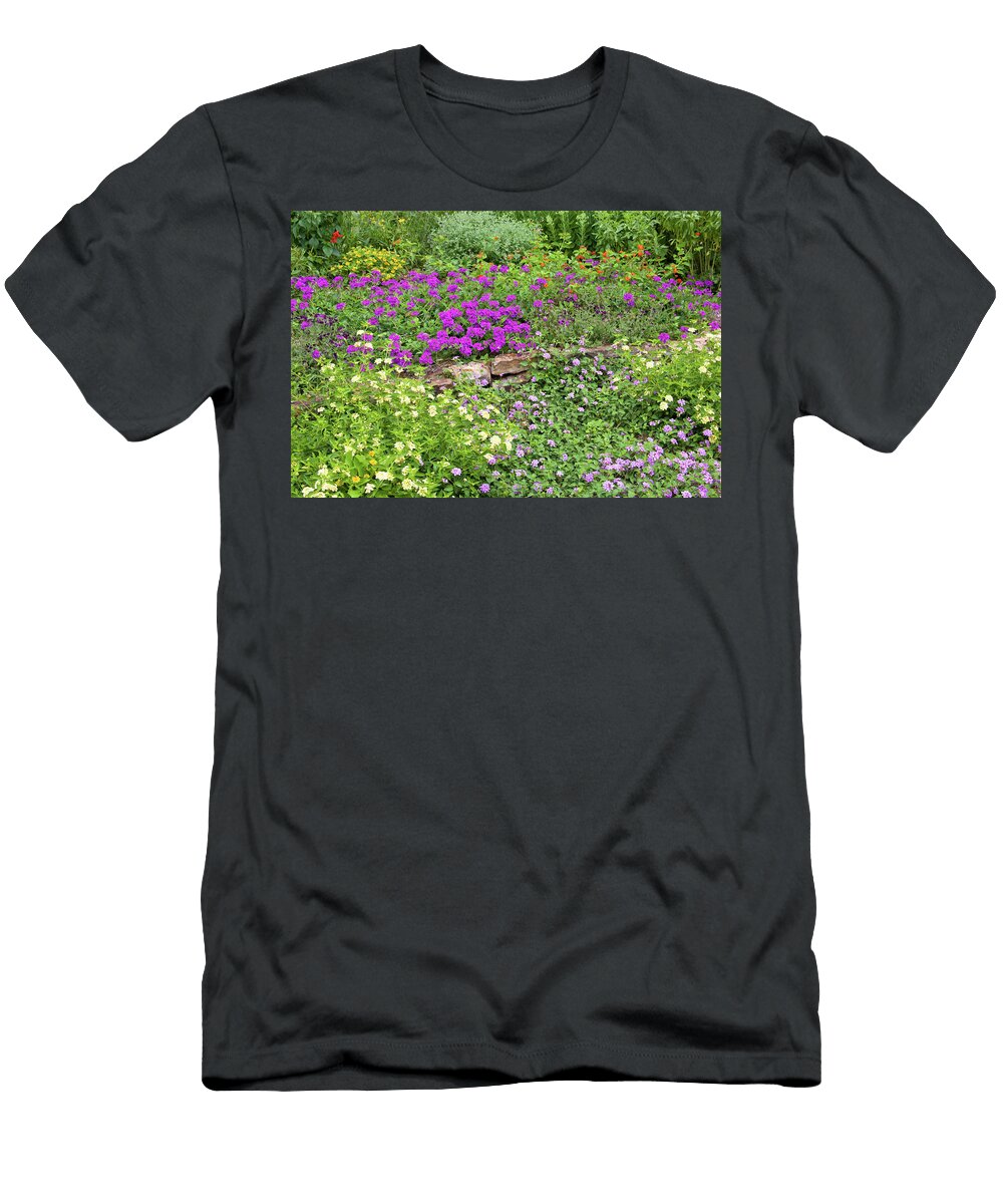 Close Up of Various Lantana Flowers Panoramic Images T-Shirt