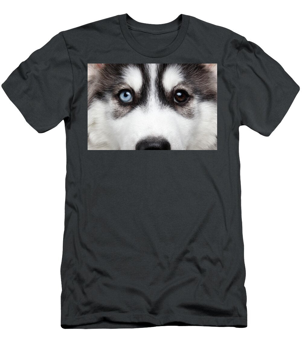 Closeup Siberian Husky Puppy Different Eyes Sergey Taran T-Shirt