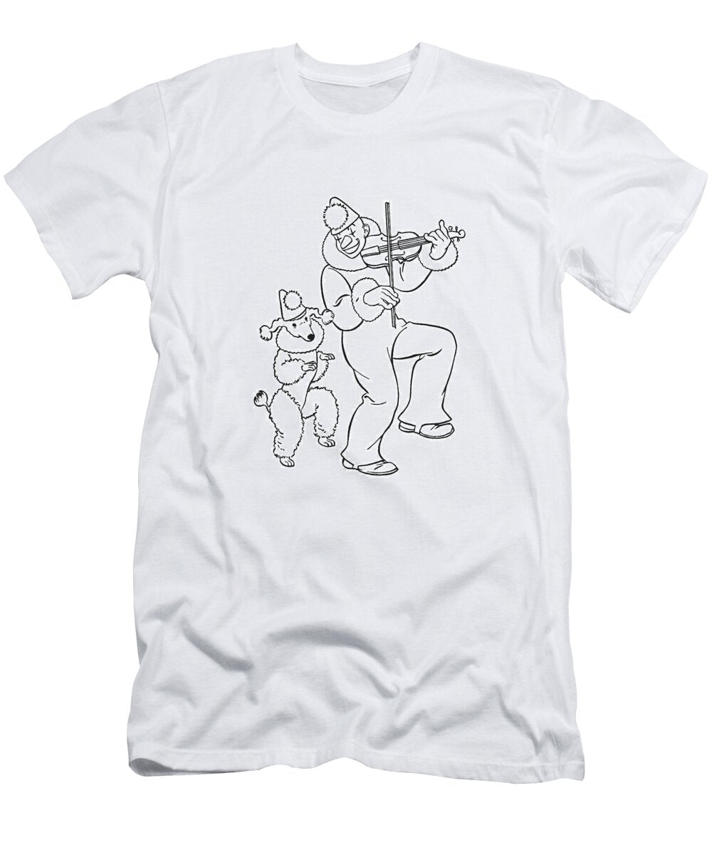 Clown and Poodle Dancing Csa Images T-Shirt