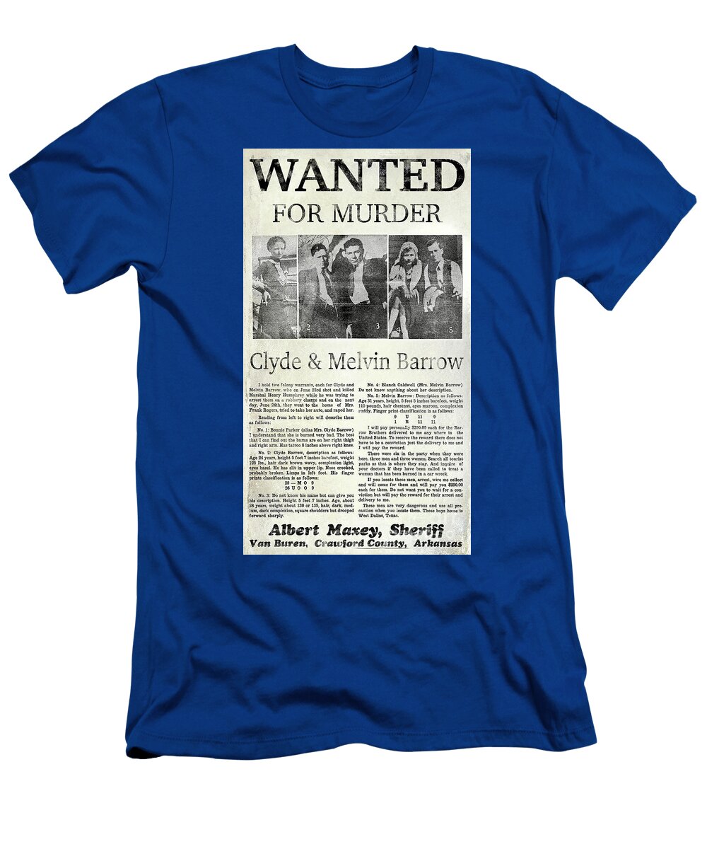 Clyde and Melvin Barrow Wanted Poster Jon Neidert T-Shirt