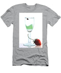 Cocktail in Glass and Strawberries on a White Background Larisa Fedotova T-Shirt