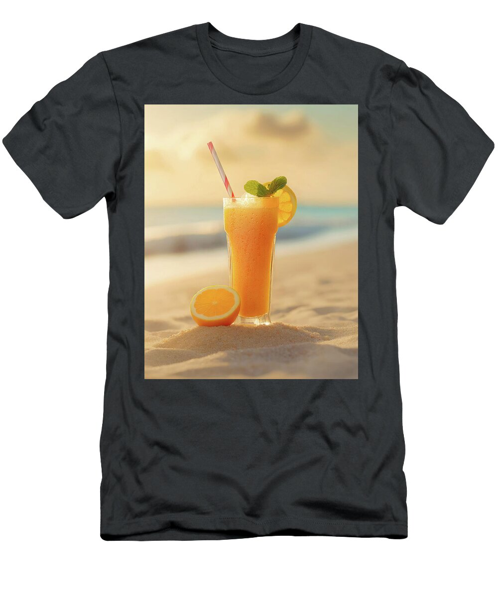 Cocktail in the Sand Psychoshadow Art T-Shirt