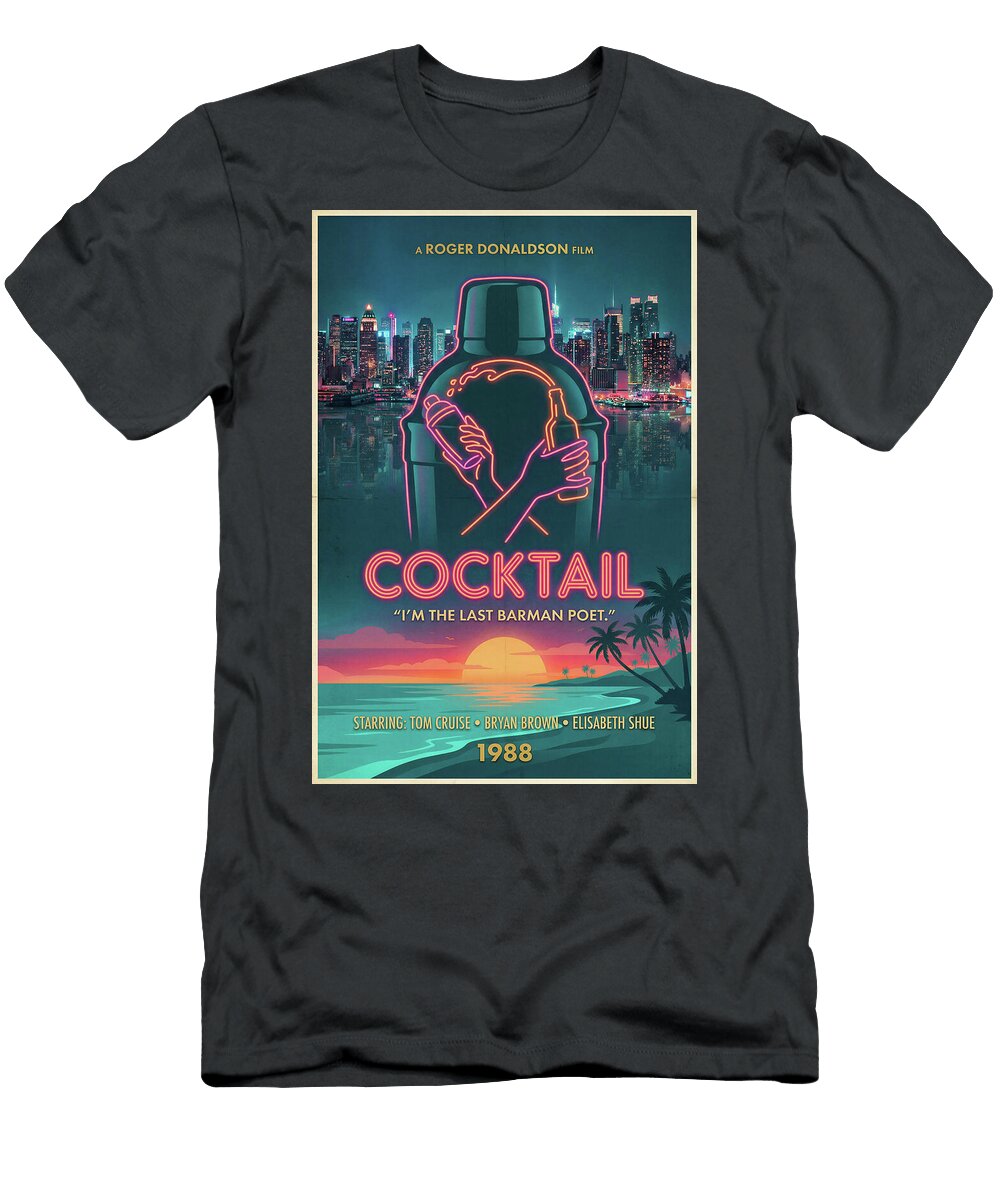 Cocktail Minimal Movie Poster Retro Film Poster Vintage 1988 Sampadart Gallery T-Shirt