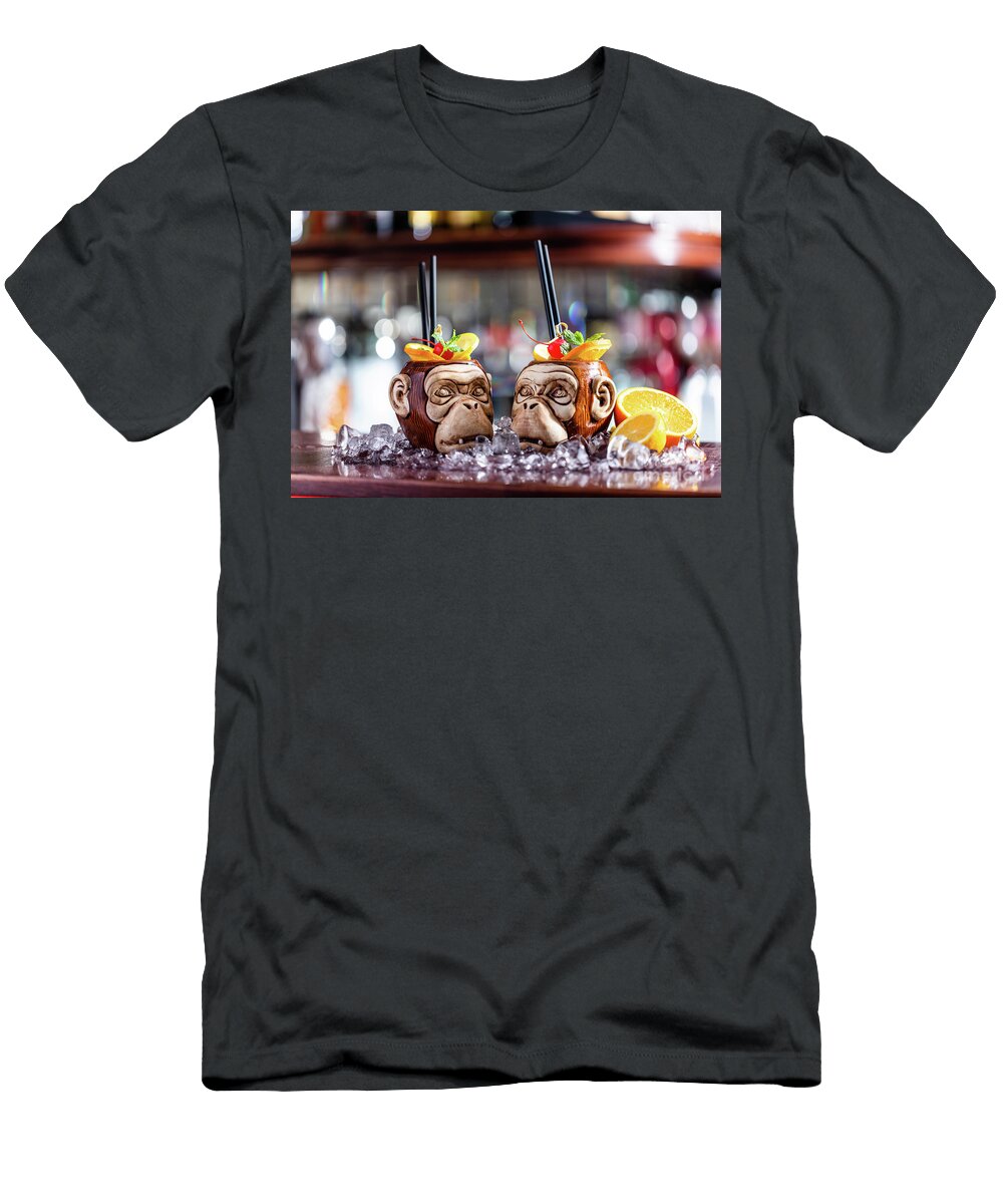 Coctail in Monkey Mugs on Bar Counter Michal Bednarek T-Shirt