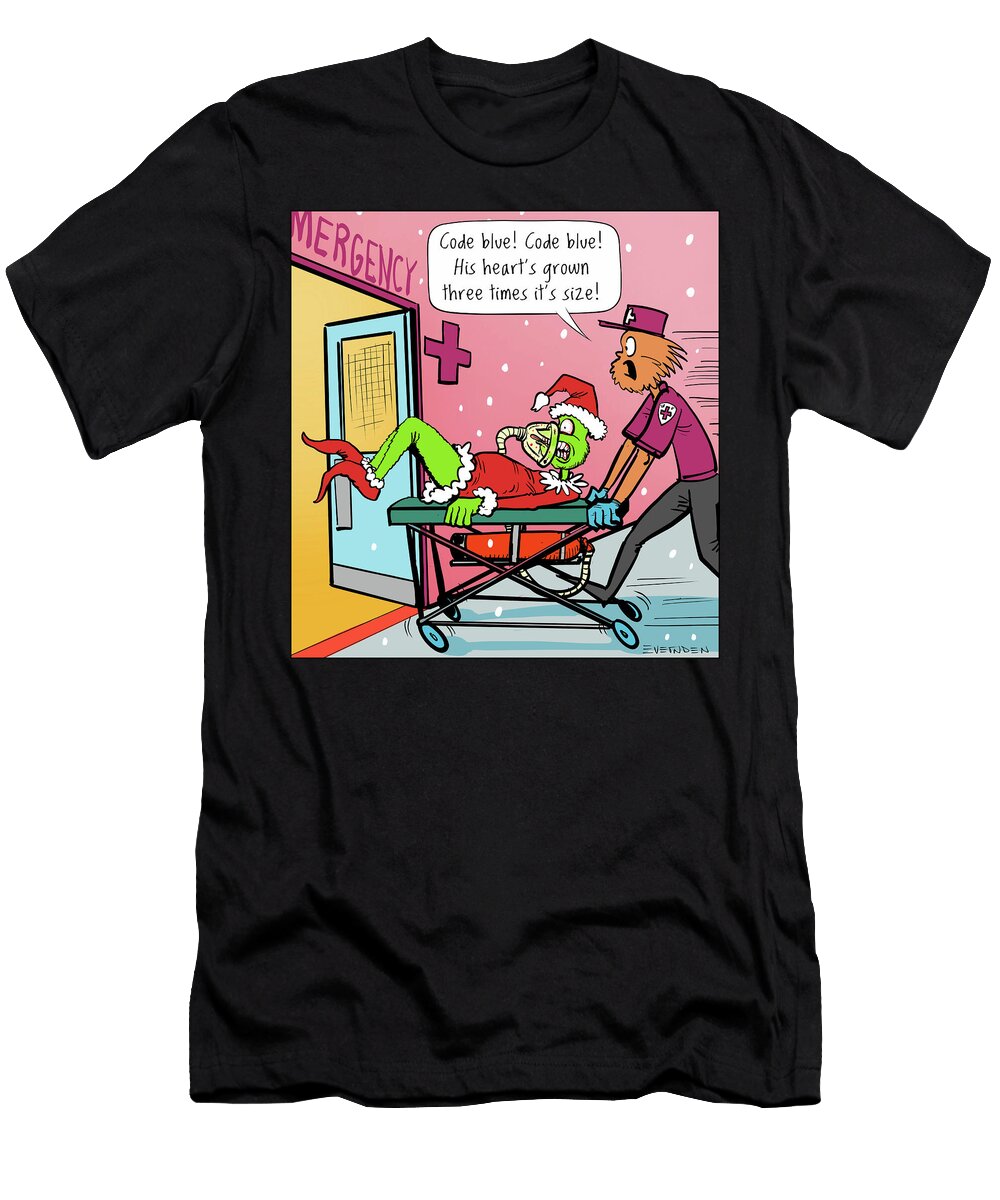 Code Blue Code Blue His Hearts Grown Three Times Its Size Derek Evernden T-Shirt