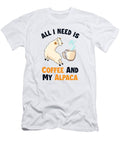 Coffee and My Alpaca Vicuna Guanaco Llama Breeder Alpaca Graphics Lab T-Shirt