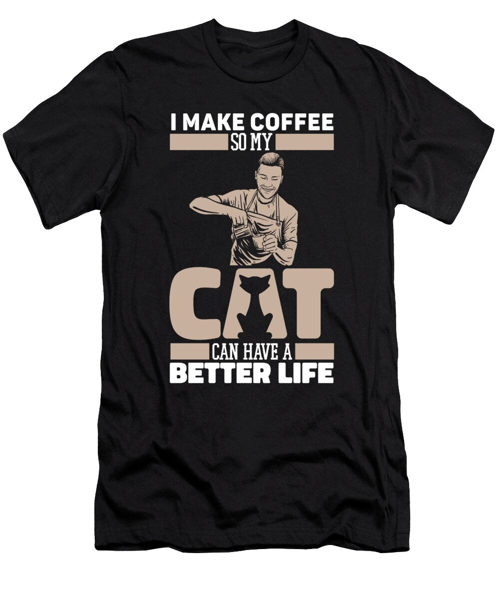 Coffee Artist Cat Cafe Caffeine Bean Barista Crazy Squirrel T-Shirt