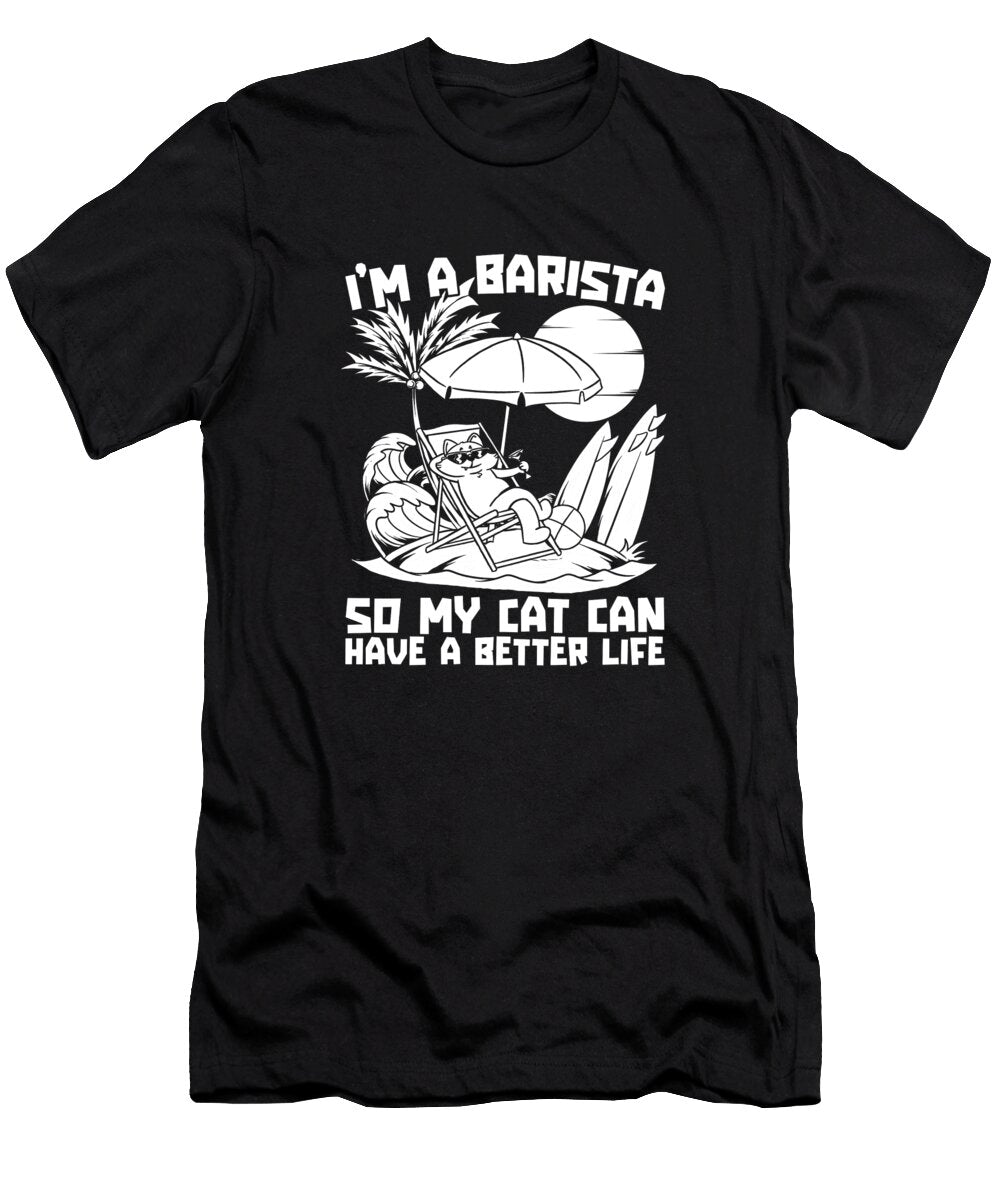 Coffee Barista Cafe Roaster Roasting Coffee Cat Crazy Squirrel T-Shirt
