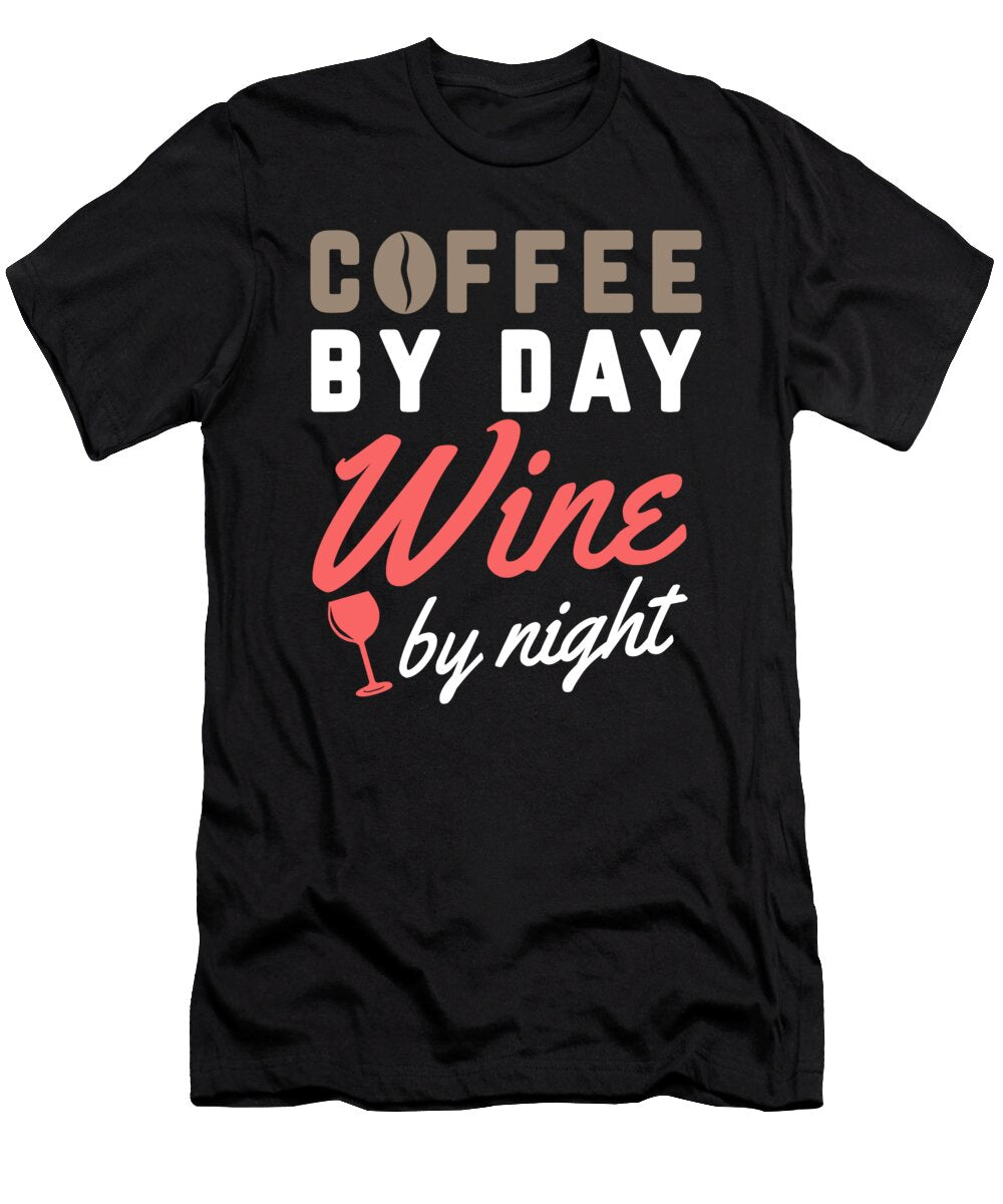Coffee By Day Wine By Night Roasting Cafe Coffee Wine Crazy Squirrel T-Shirt