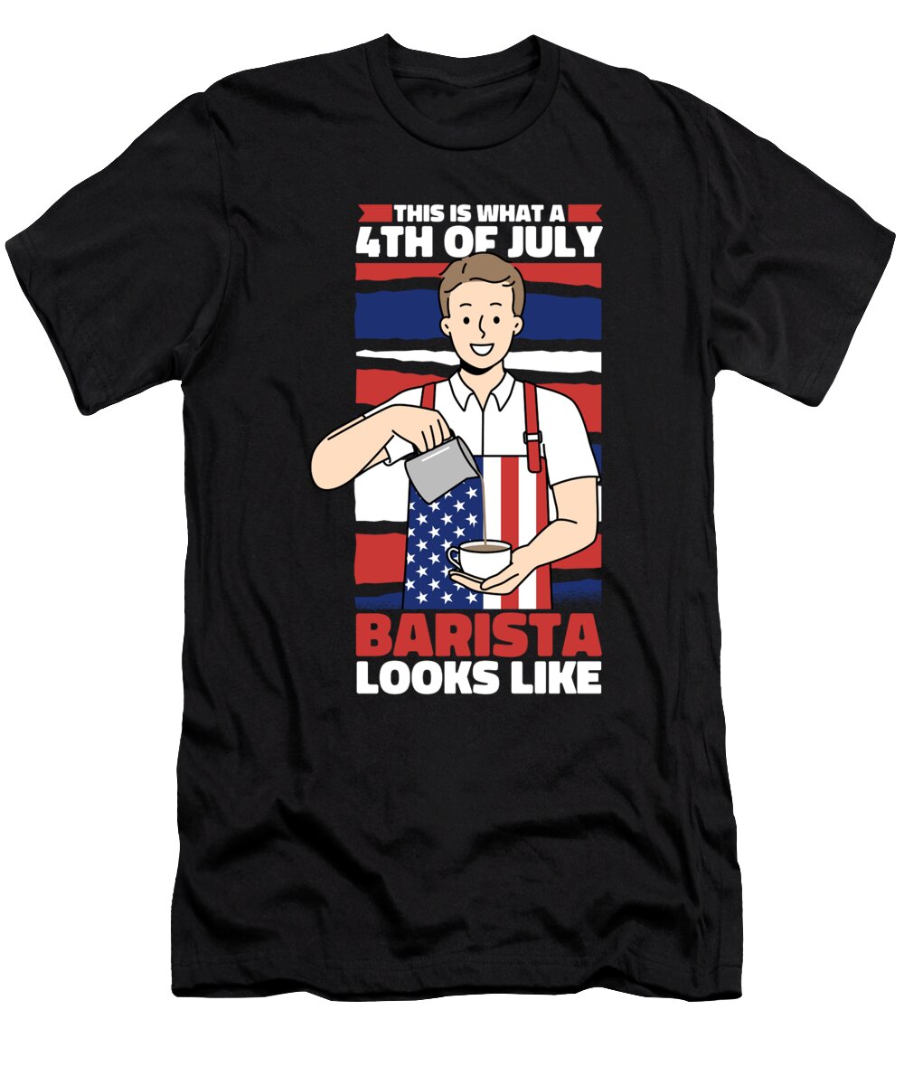 Coffee Cafe Roasting Roaster Barista Coffee 4th of July Crazy Squirrel T-Shirt