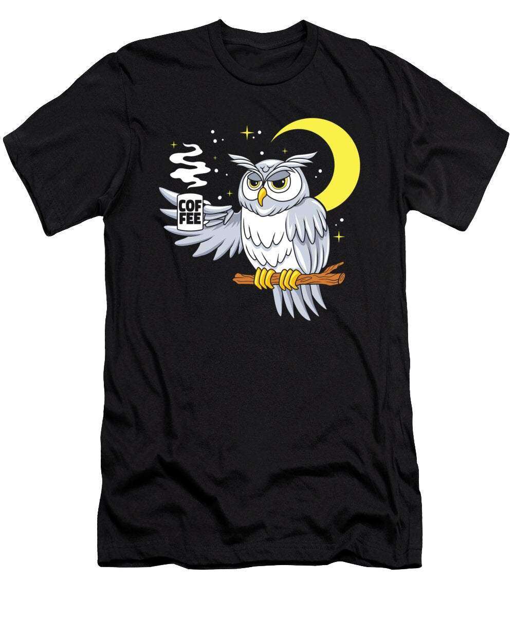 Coffee Caffeine Barista Roasting Cafe Roaster Coffee Owl Crazy Squirrel T-Shirt