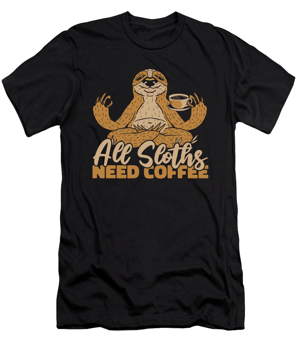 Coffee Caffeine Barista Roasting Cafe Roaster Coffee Sloth Crazy Squirrel T-Shirt