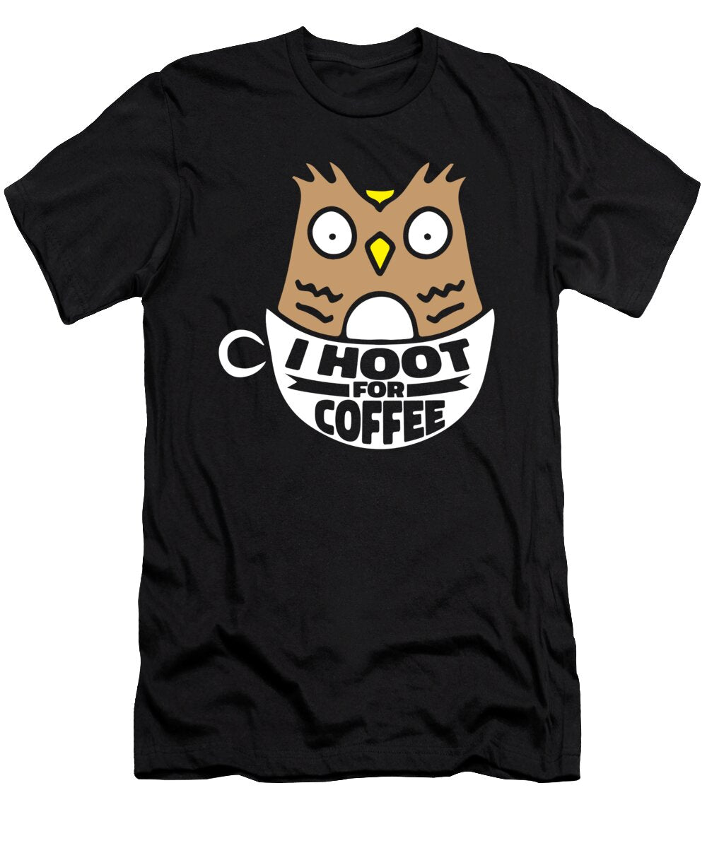 Coffee Caffeine Barista Roasting Roaster Cafe Coffee Owl Crazy Squirrel T-Shirt