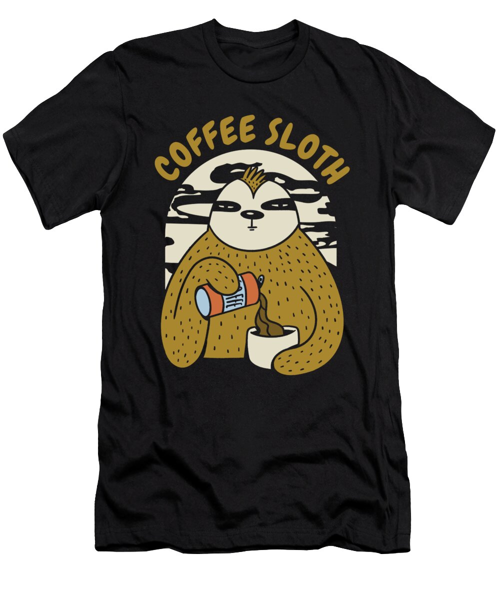 Coffee Caffeine Cafe Roaster Barista Roasting Coffee Sloth Crazy Squirrel T-Shirt