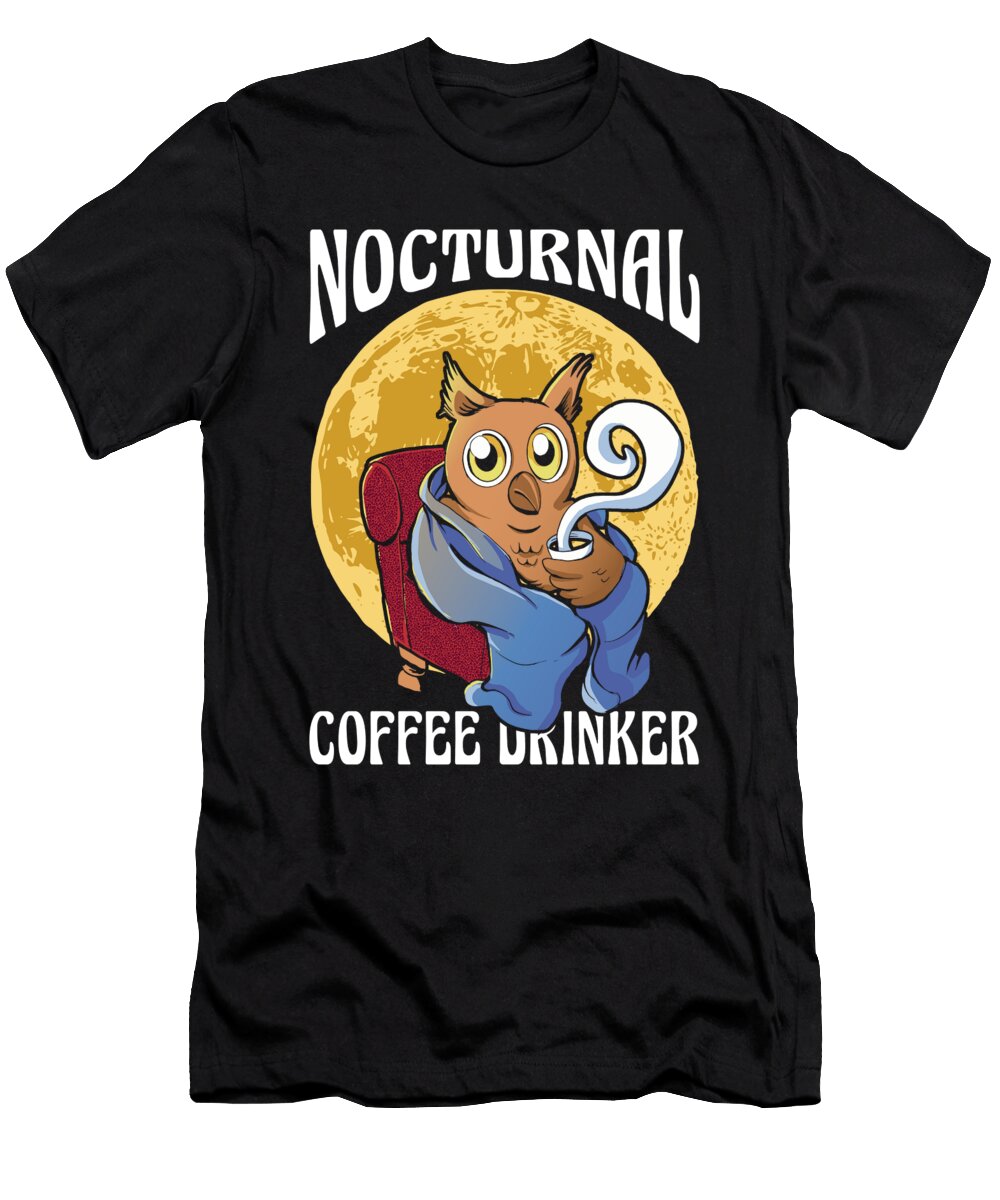 Coffee Caffeine Roaster Cafe Barista Roasting Coffee Owl Crazy Squirrel T-Shirt