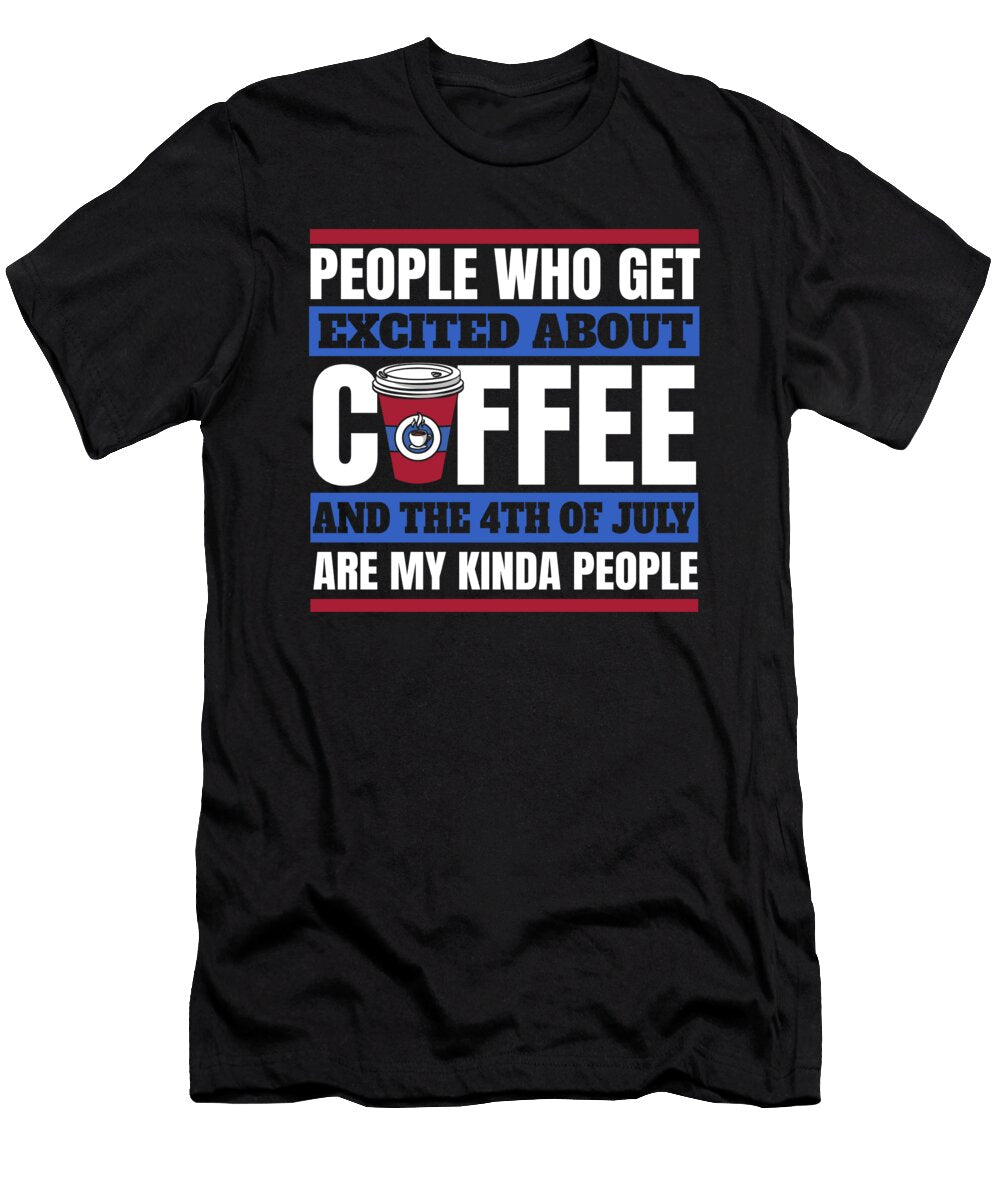 Coffee Caffeine Roasting Barista Roaster Coffee 4th of July Crazy Squirrel T-Shirt
