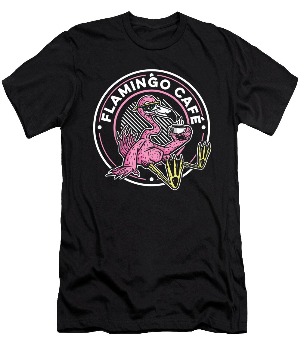 Coffee Caffeine Roasting Cafe Roaster Coffee Flamingo Crazy Squirrel T-Shirt