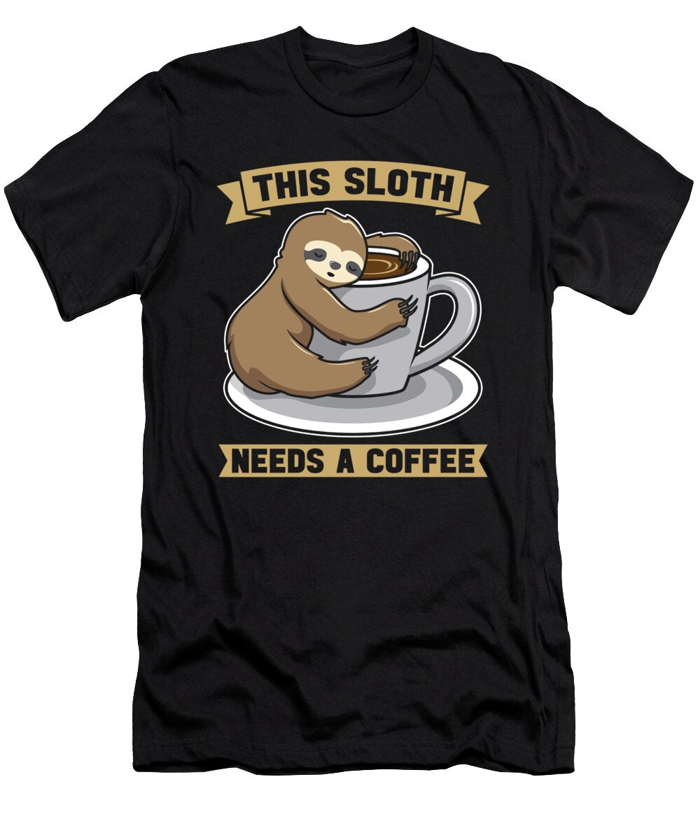Coffee Cool Roasting Roaster Barista Cafe Coffee Sloth Crazy Squirrel T-Shirt