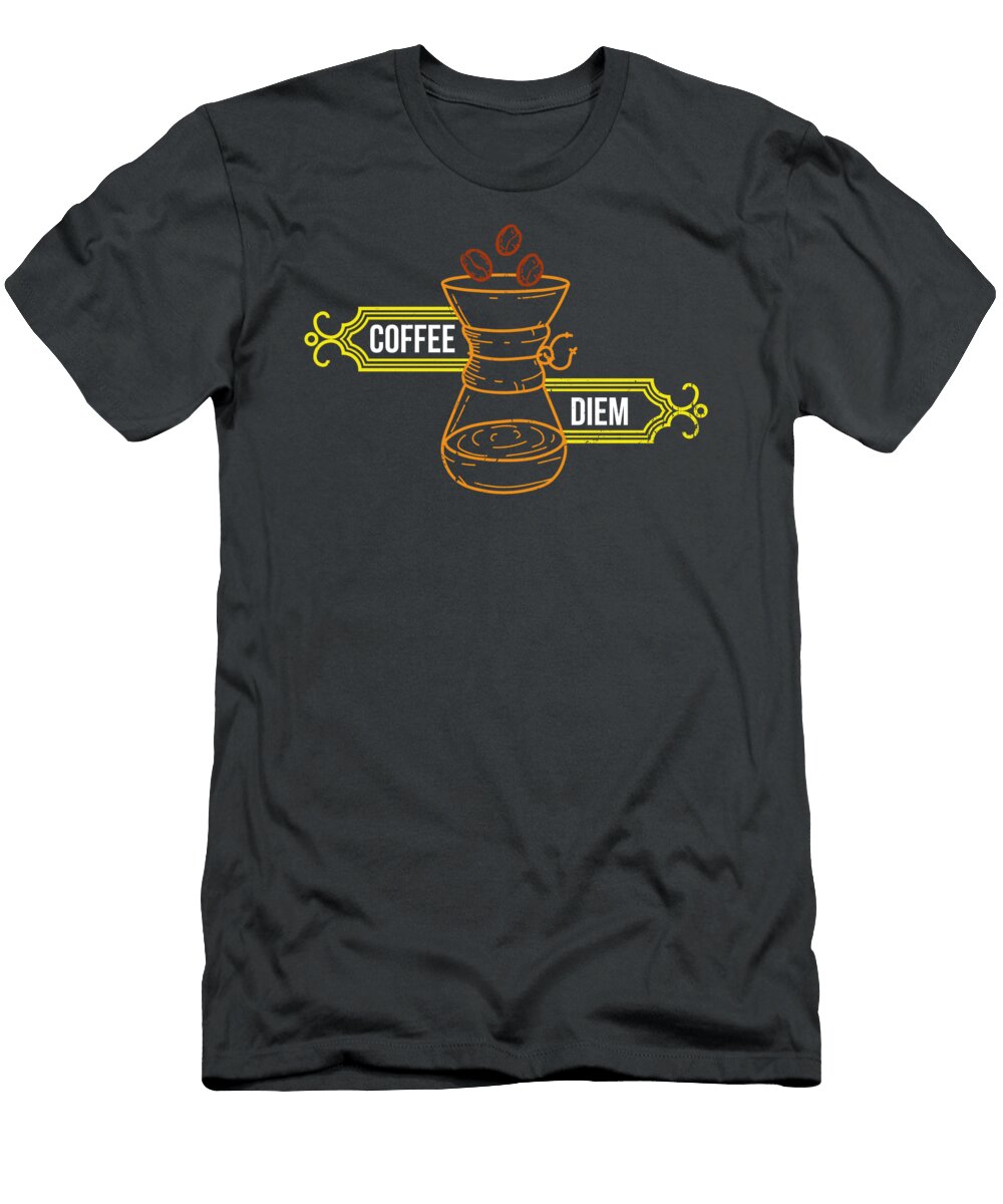 Coffee Diem Barista for Men Women Cafe Worker Roaster Brewer Crazy Squirrel T-Shirt