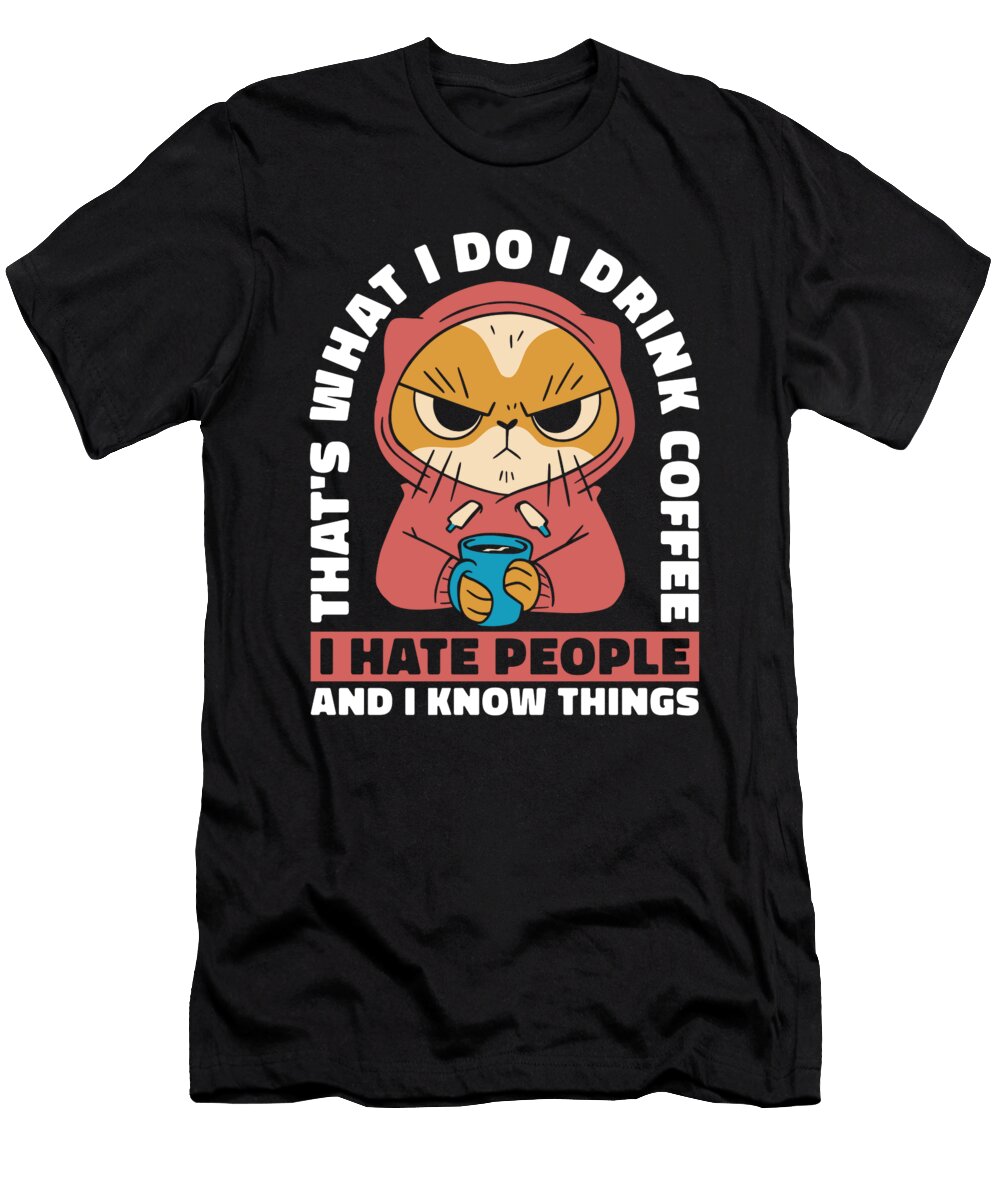 Coffee Feline Roaster Roasting Cafe Barista Coffee Cat Crazy Squirrel T-Shirt