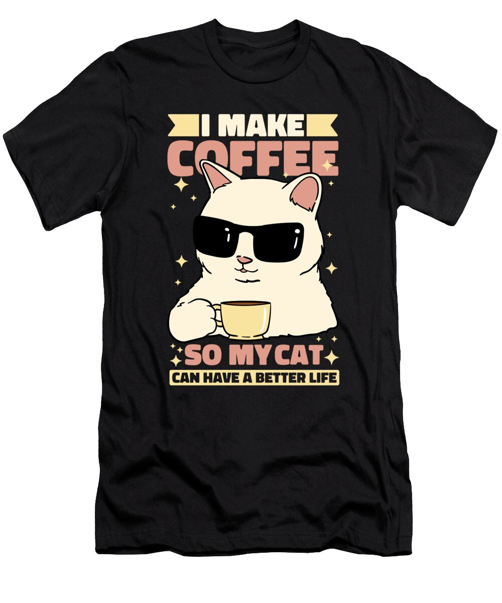 Coffee Feline Roasting Barista Cafe Roaster Coffee Cat Crazy Squirrel T-Shirt