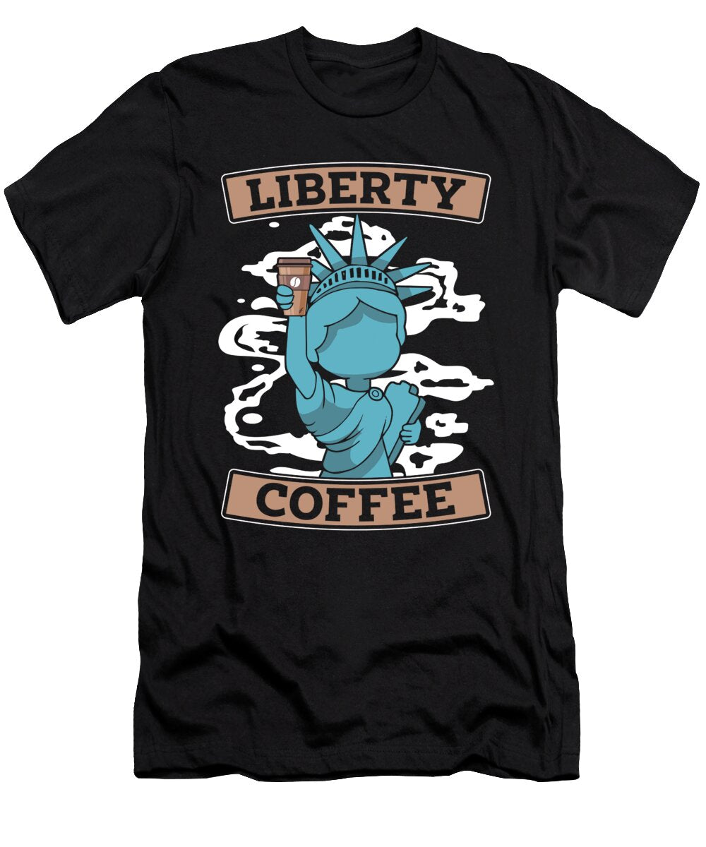 Coffee Liberty Roaster Roasting Cafe Coffee 4th of July Crazy Squirrel T-Shirt