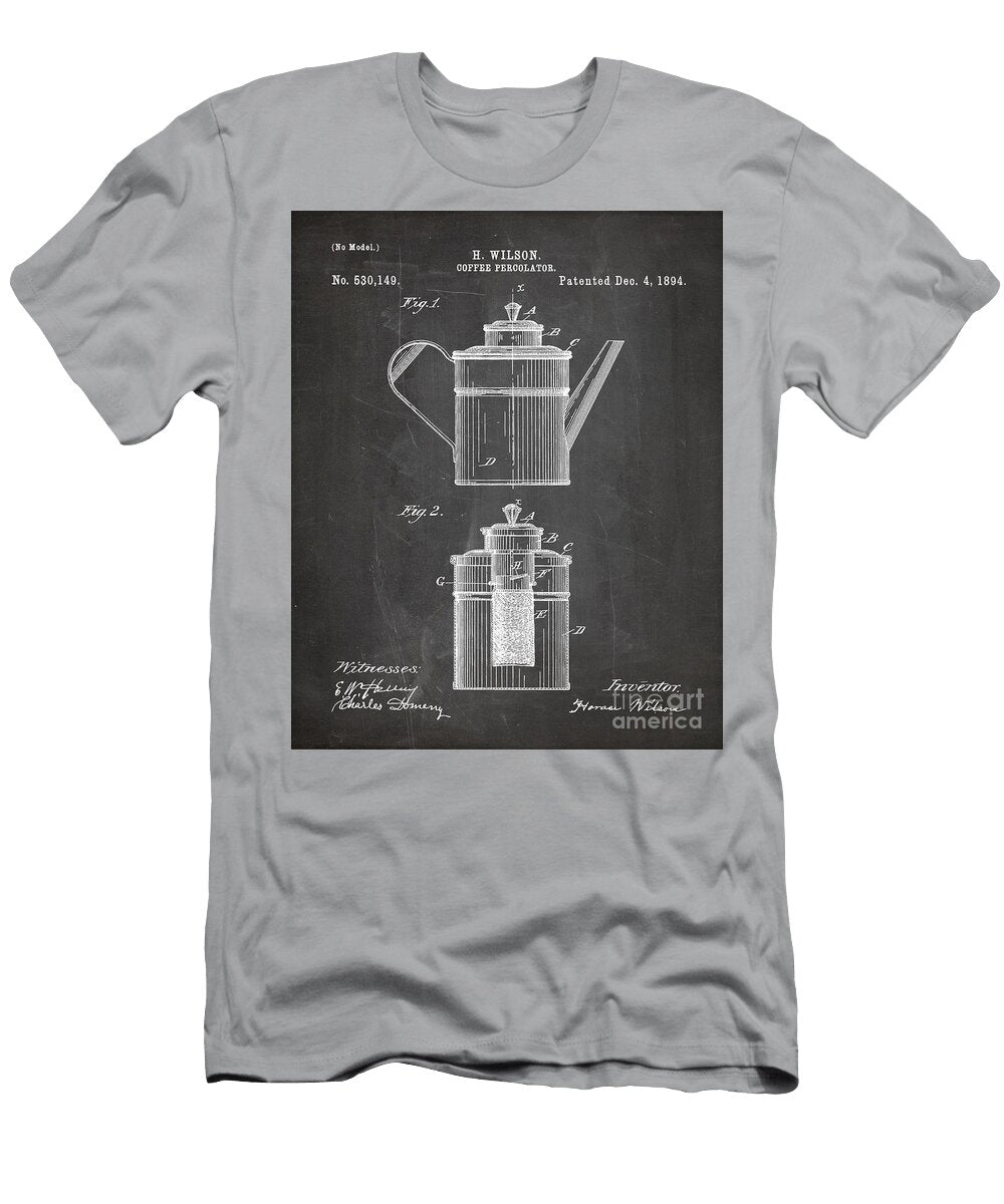 Coffee Patent Coffee Shop Art Chalkboard Patent Press T-Shirt