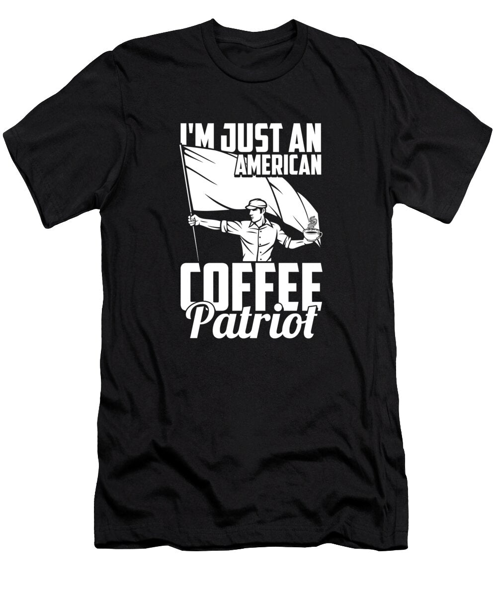 Coffee Patriot Barista Roaster Cafe Coffee 4th of July Crazy Squirrel T-Shirt