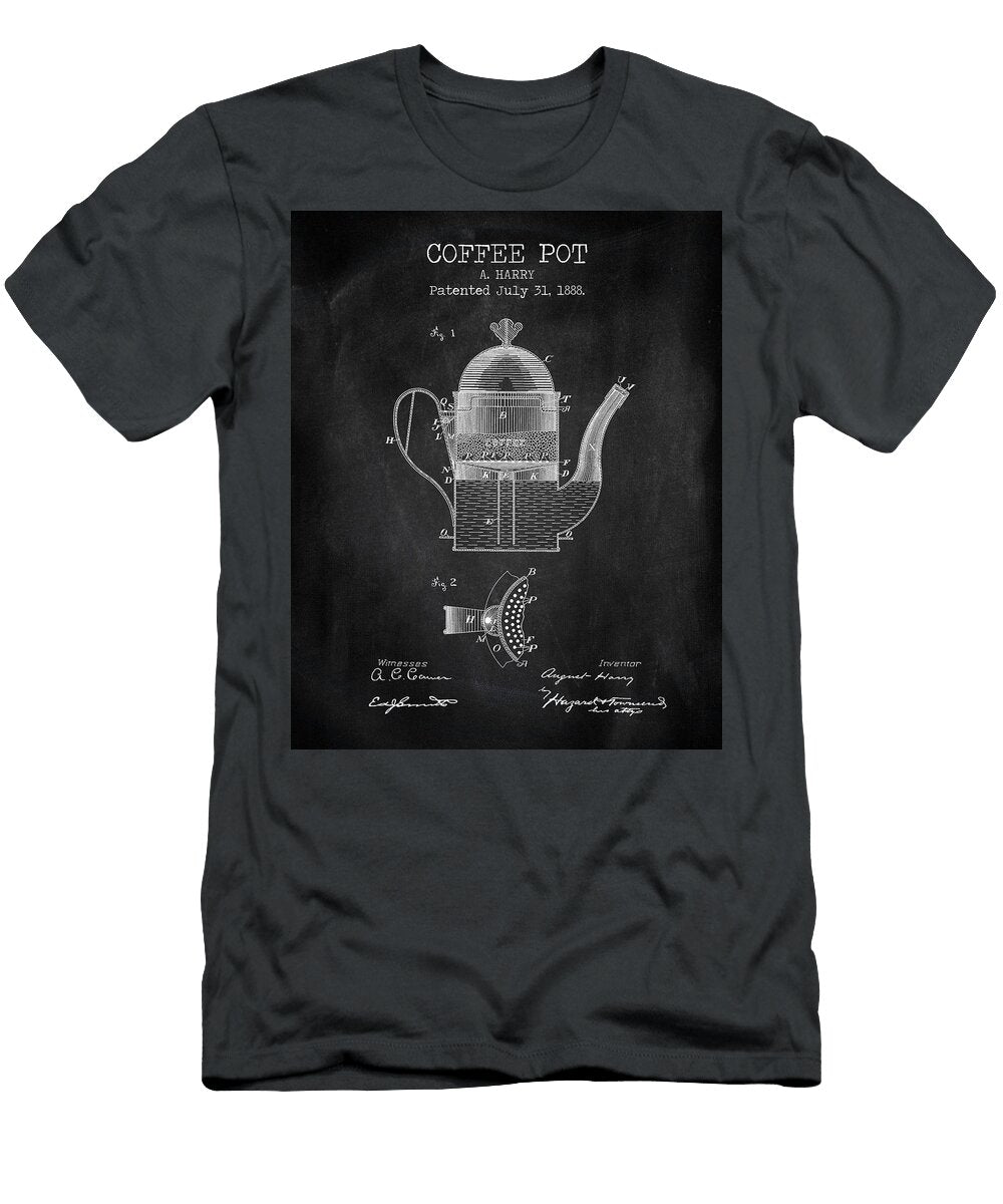 Coffee Pot Chalkboard Patent Denny H T-Shirt