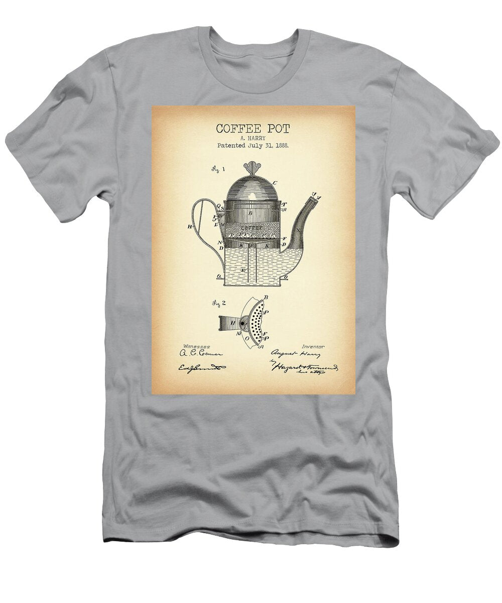 Coffee Pot Vintage Patent Denny H T-Shirt