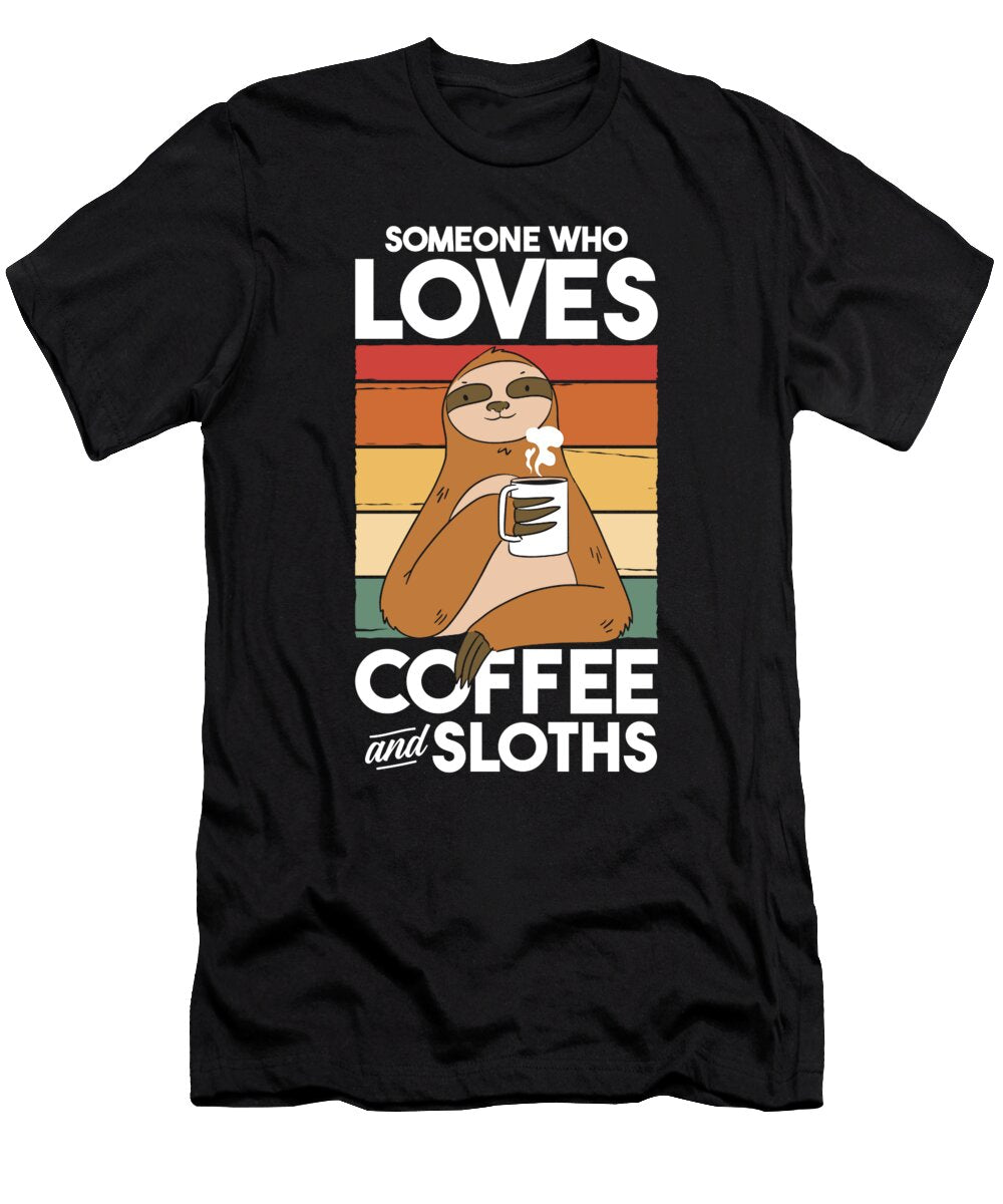 Coffee Retro Roasting Barista Cafe Roaster Coffee Sloth Crazy Squirrel T-Shirt