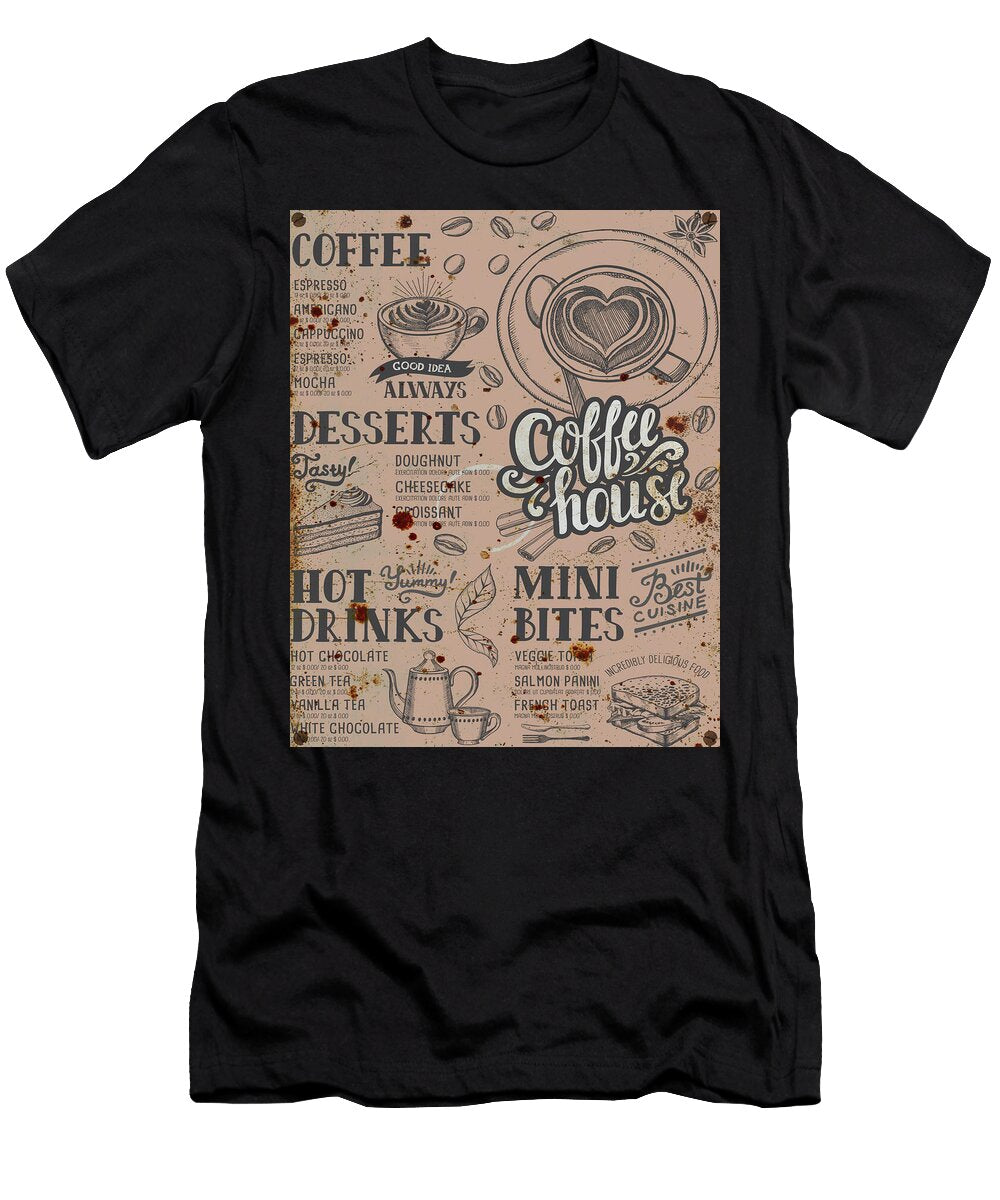 Coffee Shop Menu Design Kevin Walker and Pixel Reverie T-Shirt