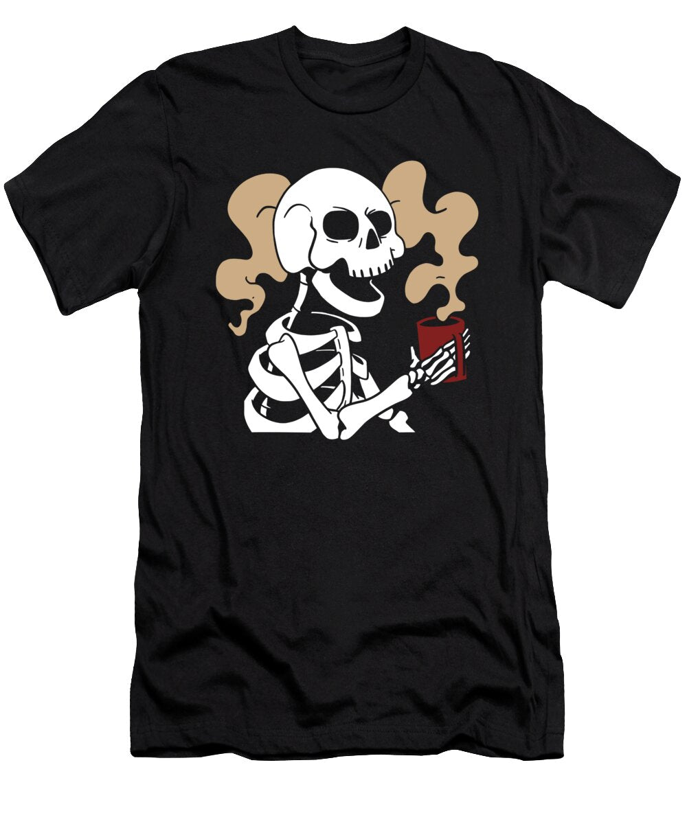 Coffee Skeleton Barista Cafe Roasting Coffee Halloween Crazy Squirrel T-Shirt