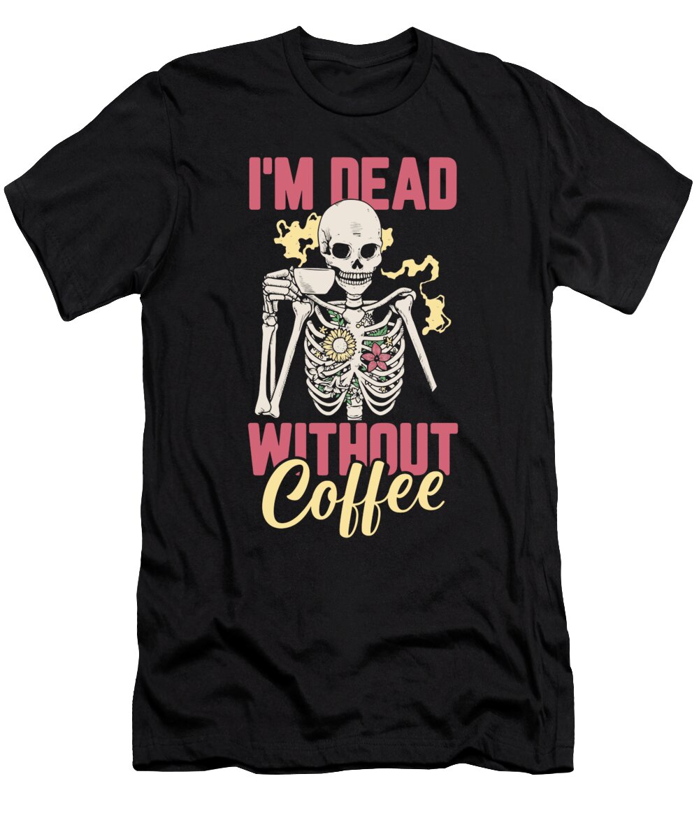 Coffee Skeleton Barista Roasting Cafe Coffee Halloween Crazy Squirrel T-Shirt