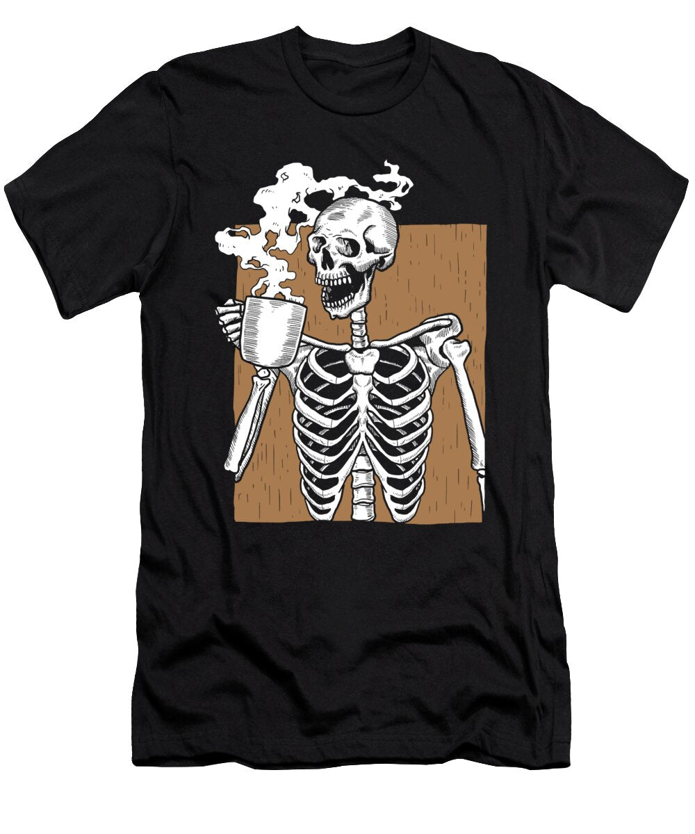 Coffee Skeleton Roasting Cafe Barista Coffee Halloween Crazy Squirrel T-Shirt