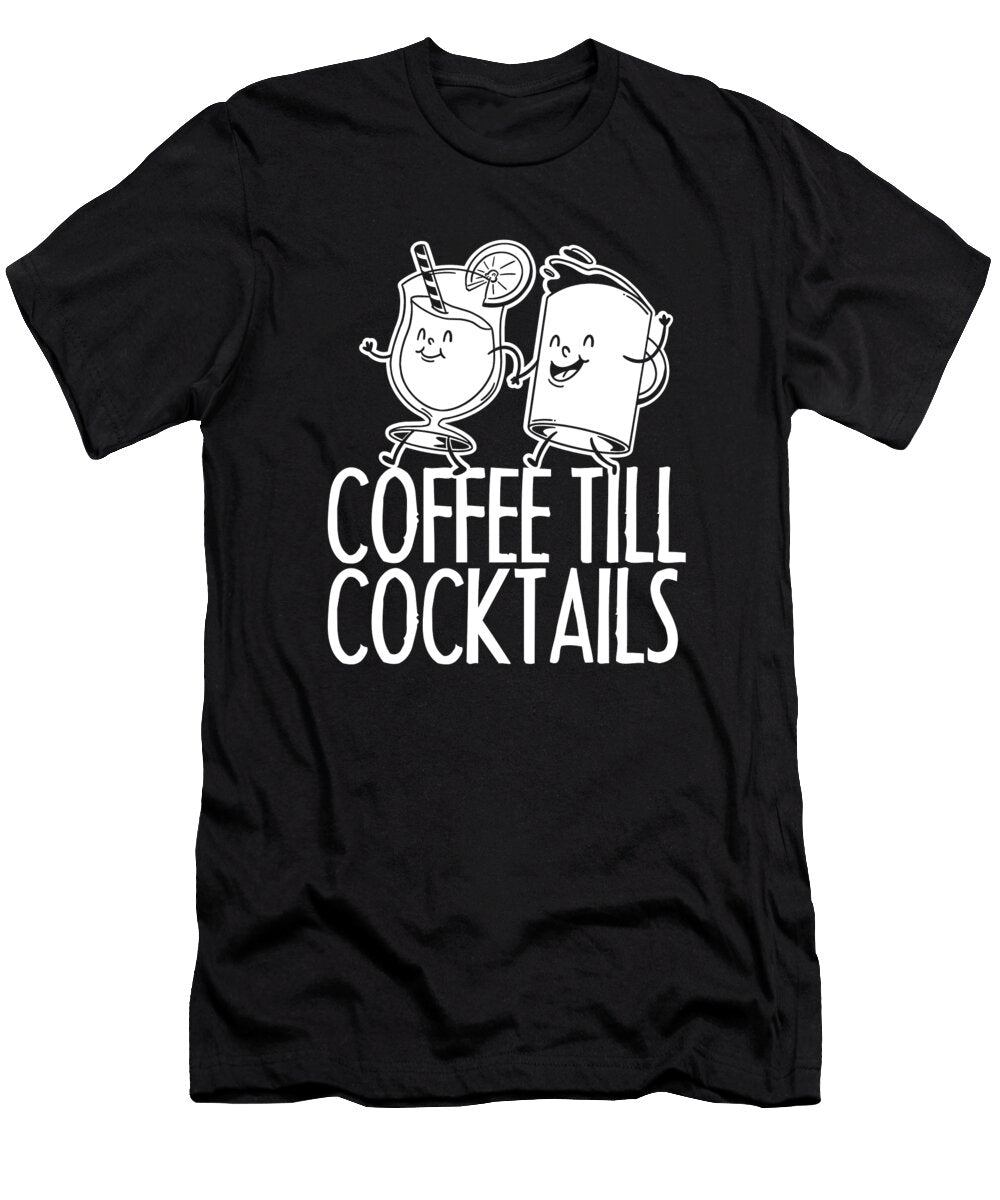 Coffee Till Cocktails Barista Roaster Cafe Coffee Wine Crazy Squirrel T-Shirt